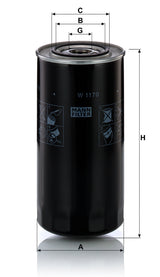 W 1170 dimensions