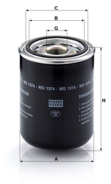 WD 1374 dimensions